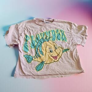 Zara Pink T-shirt Flounder Crop Top